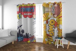 Custom Printed Curtains-Comic Theme