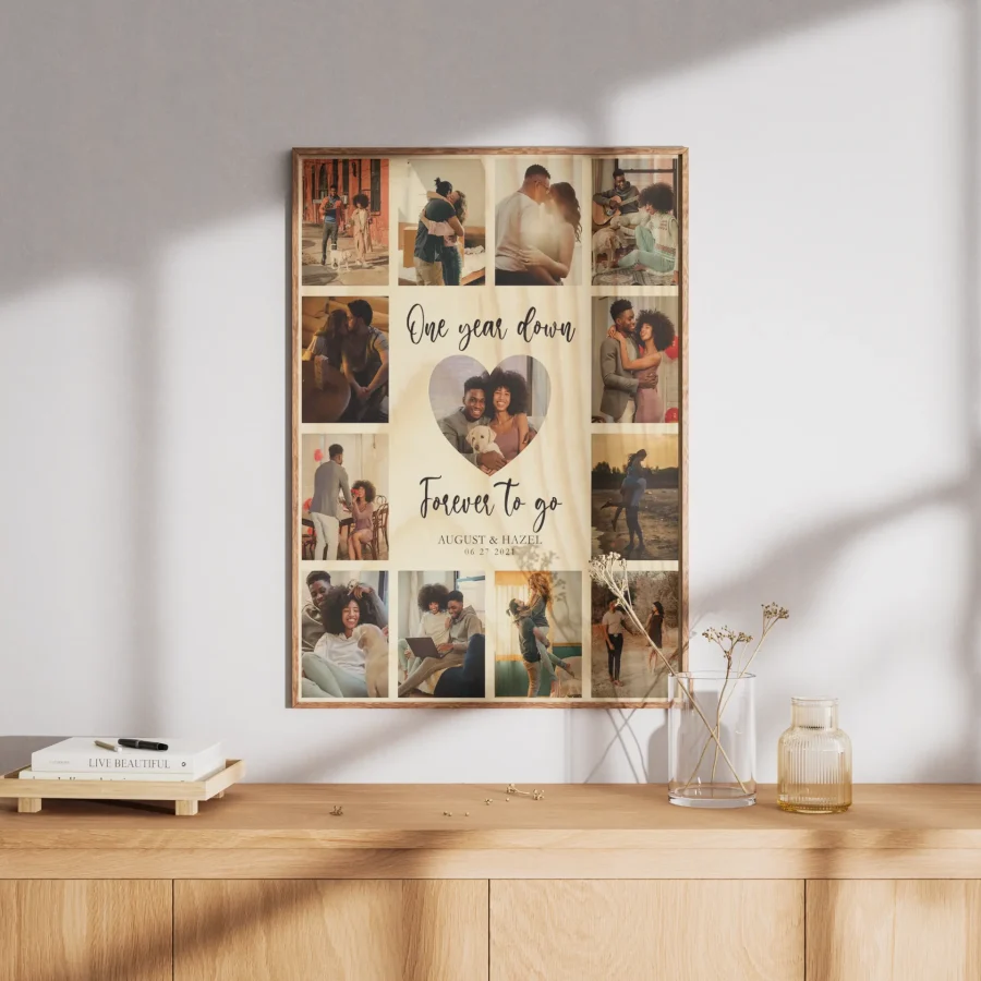 Anniversary Photo Collage on Wood