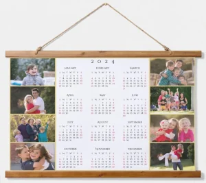 Personalised  Photo Collage  Family Calendar Hanging Tapestry